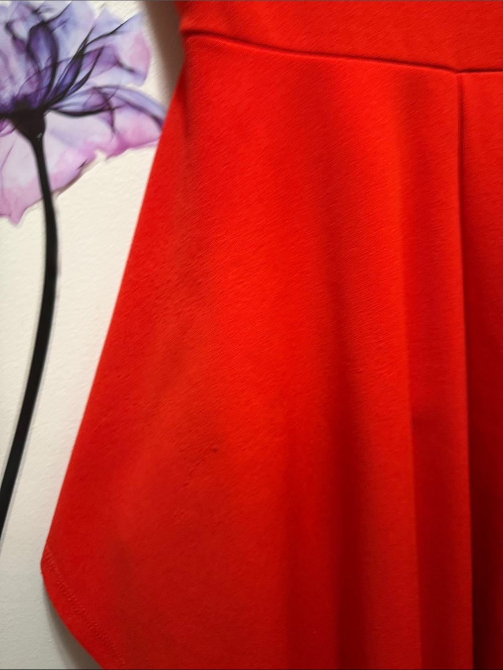 Revamped Bold Red High-Low Ruffle Dress - Picture 3 of 4